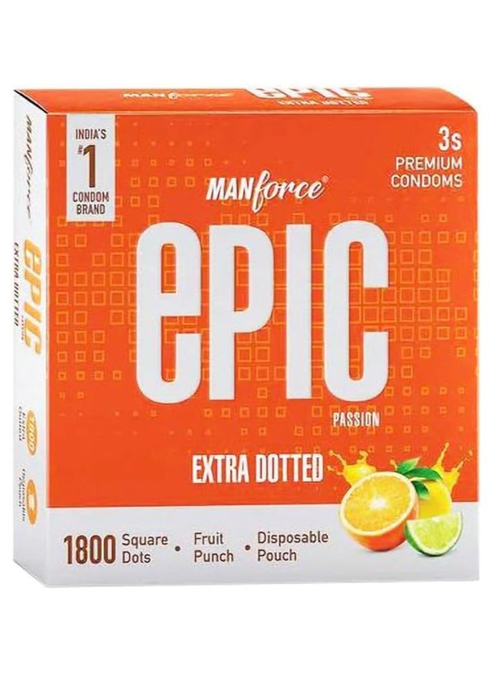 Manforce واقيات ذكريّة  – عبوة الاستكشاف بنكهة فاكهة العاطفة والشوكولاتة البلجيكية، منقّطة – تحفيز إضافي - Image 3